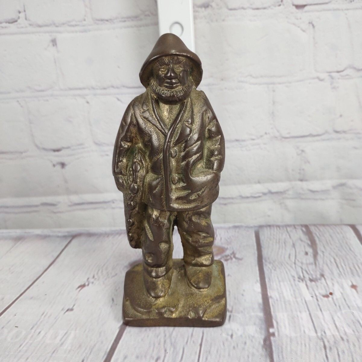 Vintage Brass Fisherman Captain Statue Figurine Andrea By Sadek