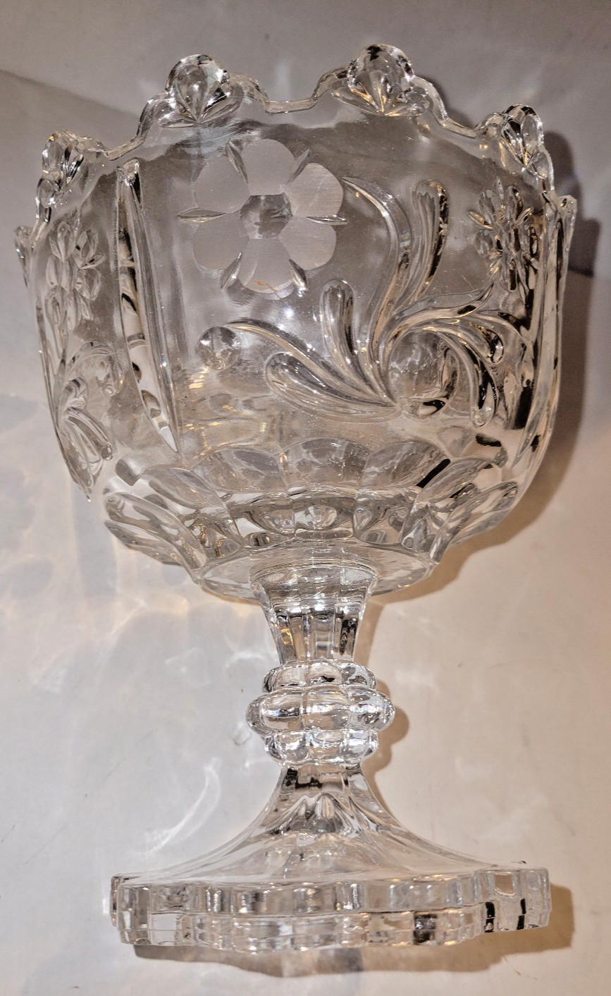 Lead Crystal Scalloped Edge Etched 6