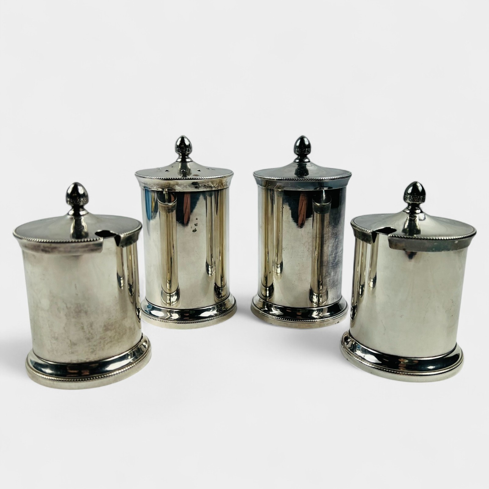 Vintage Italian Silver Plate Salt Pepper Condiment Set PM ITALY