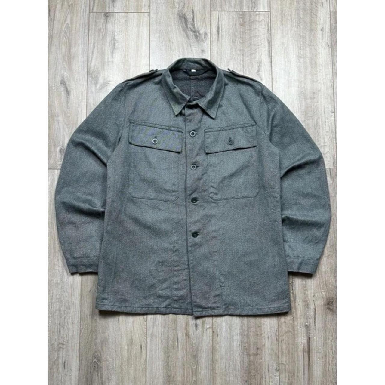 Vintage 1960s Swiss Army Military Denim Jacket (Size 48) Vintage 1960s Swiss Army Military Denim Jacket (Size 48)