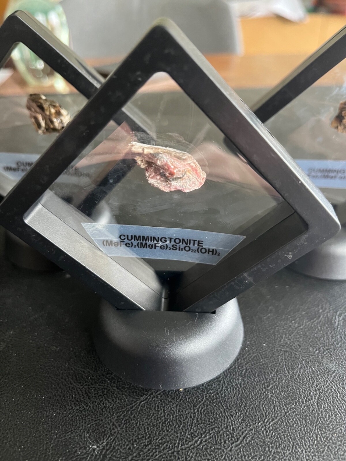 Cummingtonite - mineral sample Gift in black floating display case