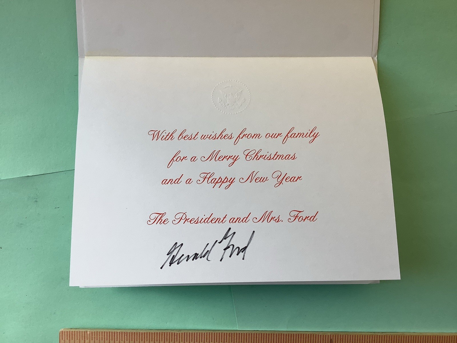 Rare Signed 1975 Gerald Ford White House Christmas Card