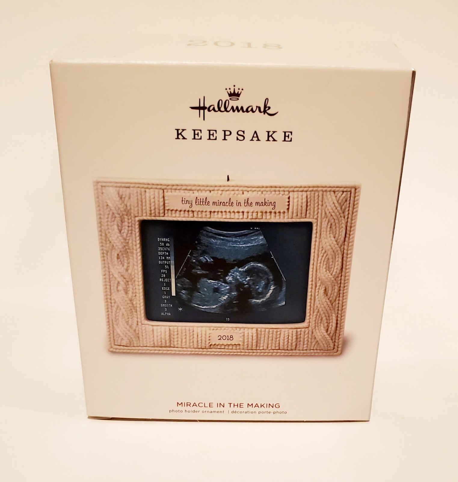 Hallmark Keepsake 2018 Porcelain Miracle In The Making Sonogram Picture Holder 