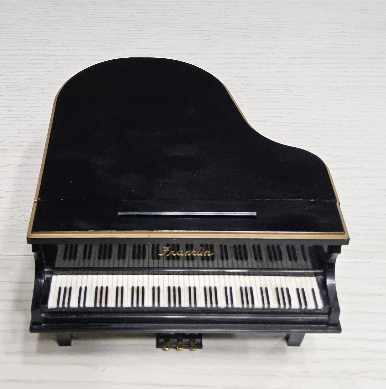 Vtg Radio Franklin Grand Piano Black Novelty Made In Japan AM Tested Works 60s