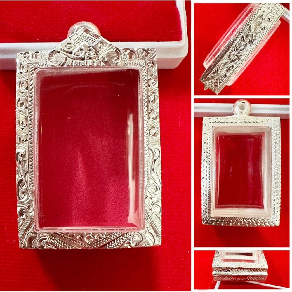 G3 Real Silver 92.5 Case Phra Somdej Lp Frame Amulet Pendant 2.9*4.1*0.75 cm