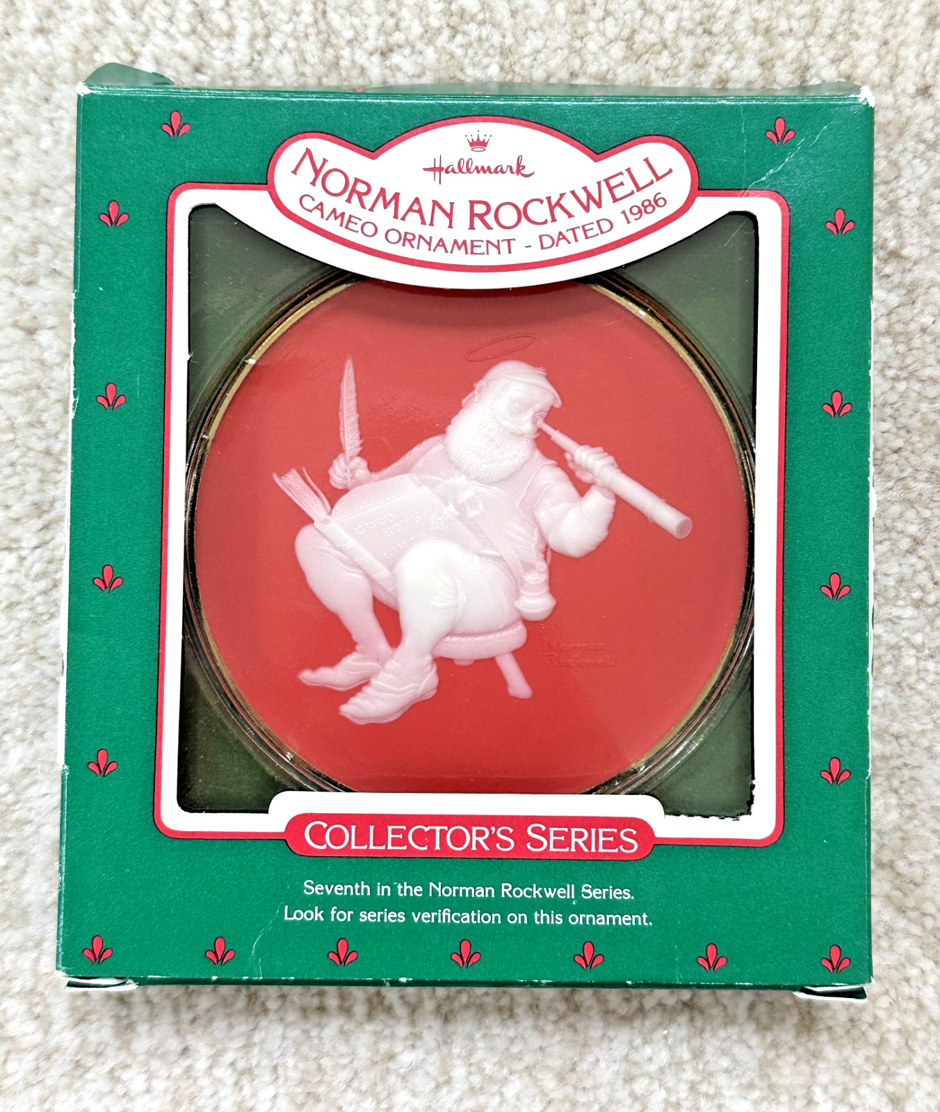 Vintage 1986 Hallmark Norman Rockwell Cameo Series Ornament \
