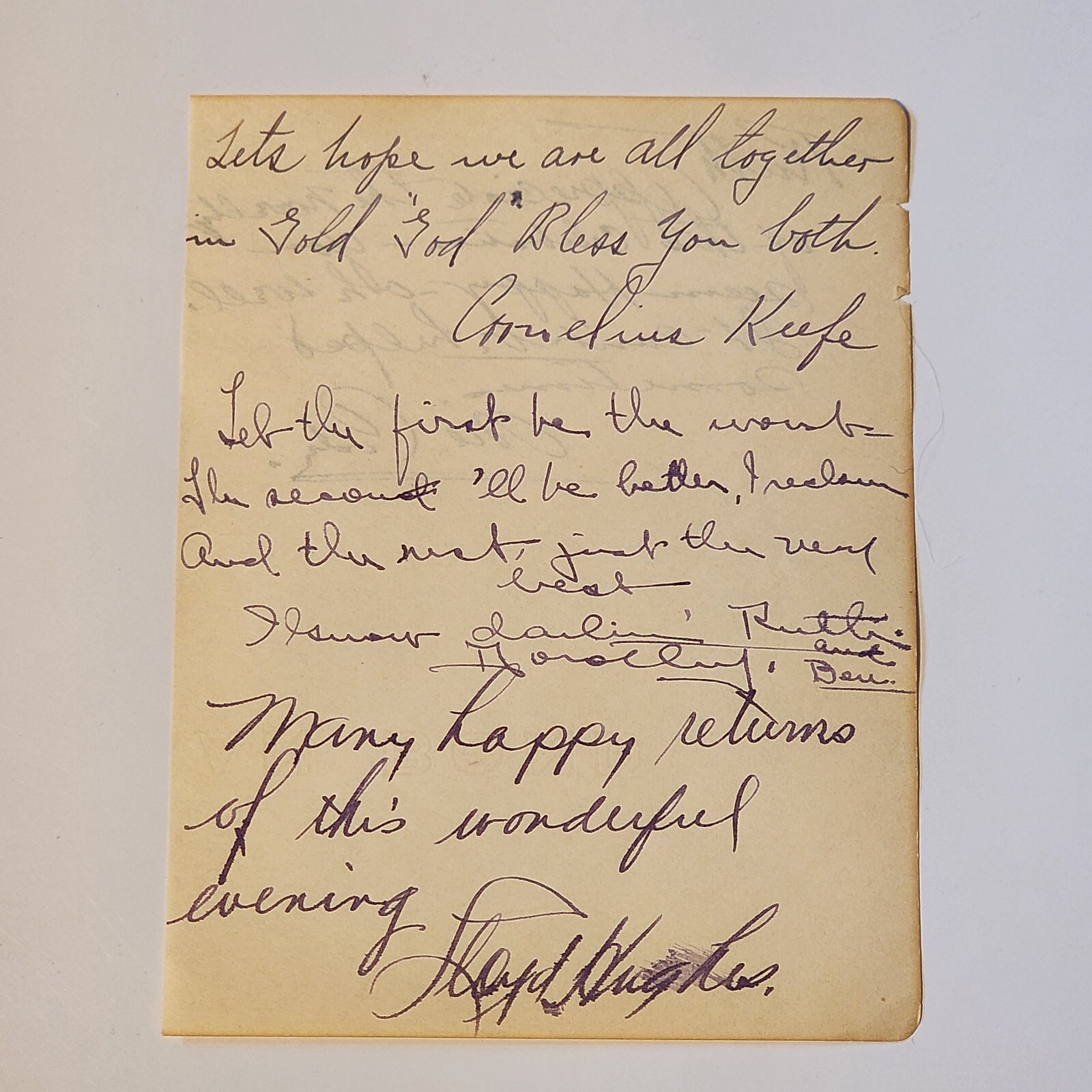 Lloyd Hughes Cornelius Keefe Signed To Ruth Roland Autograph Auto Actor