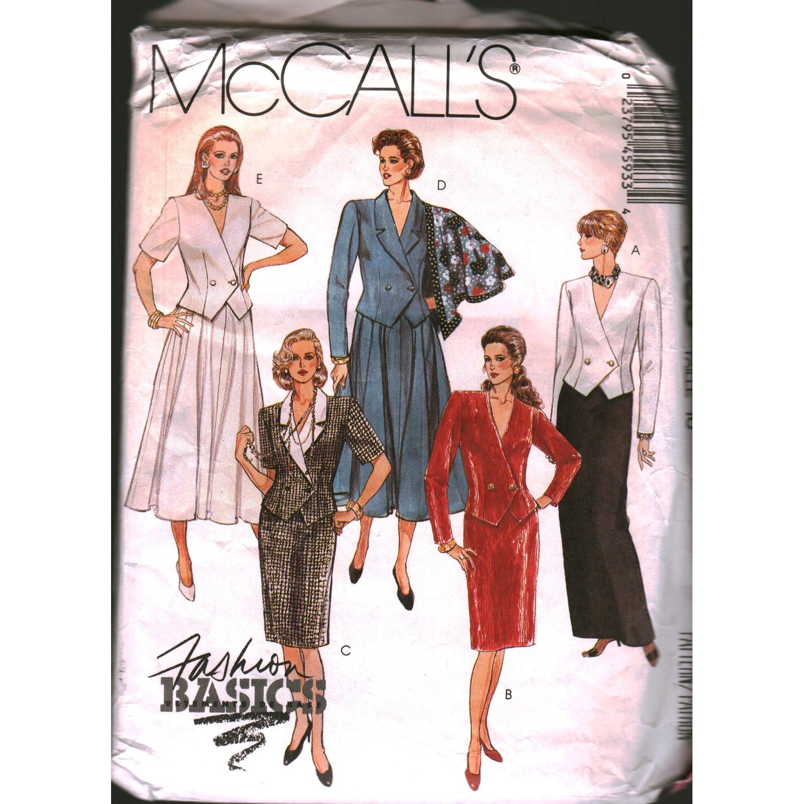 Vintage 1989 McCall\'s 4593 Misses Two-Piece Dress Jacket Skirt Pattern Size 10