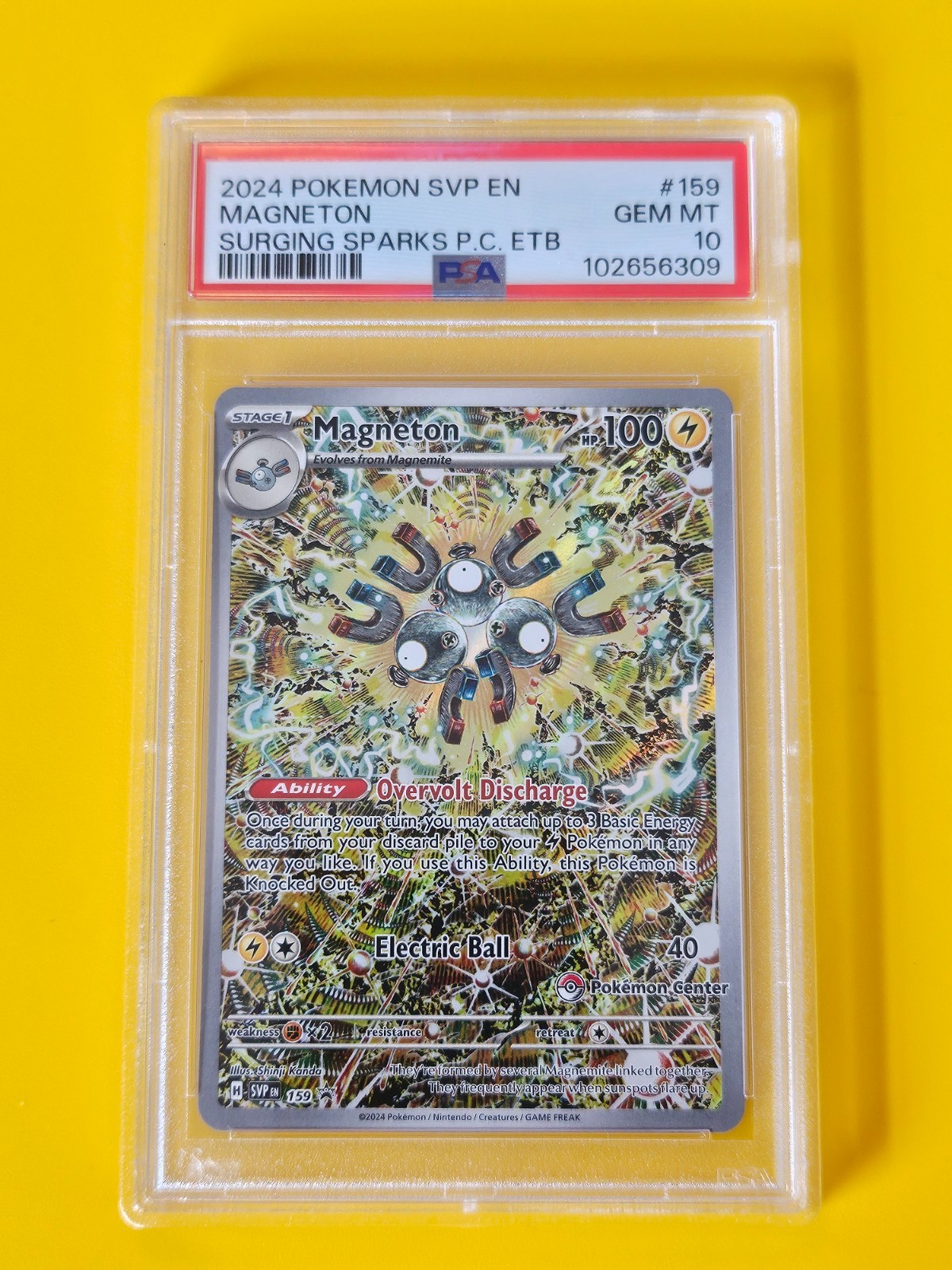 Pokemon Magneton SVP159 Pokemon Center Stamp - Black Star Promo - PSA 10