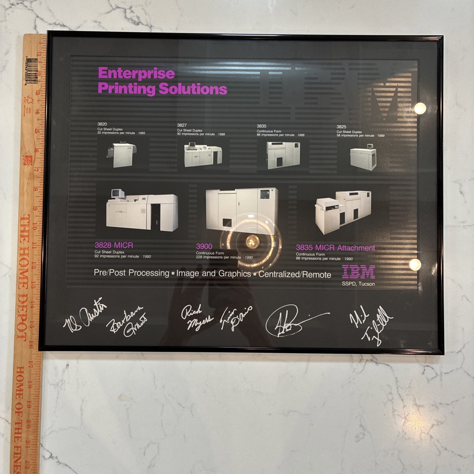 Rare Signed IBM Enterprise Printing Solutions 38xx 39xx Poster SSPD Tucson 1990s