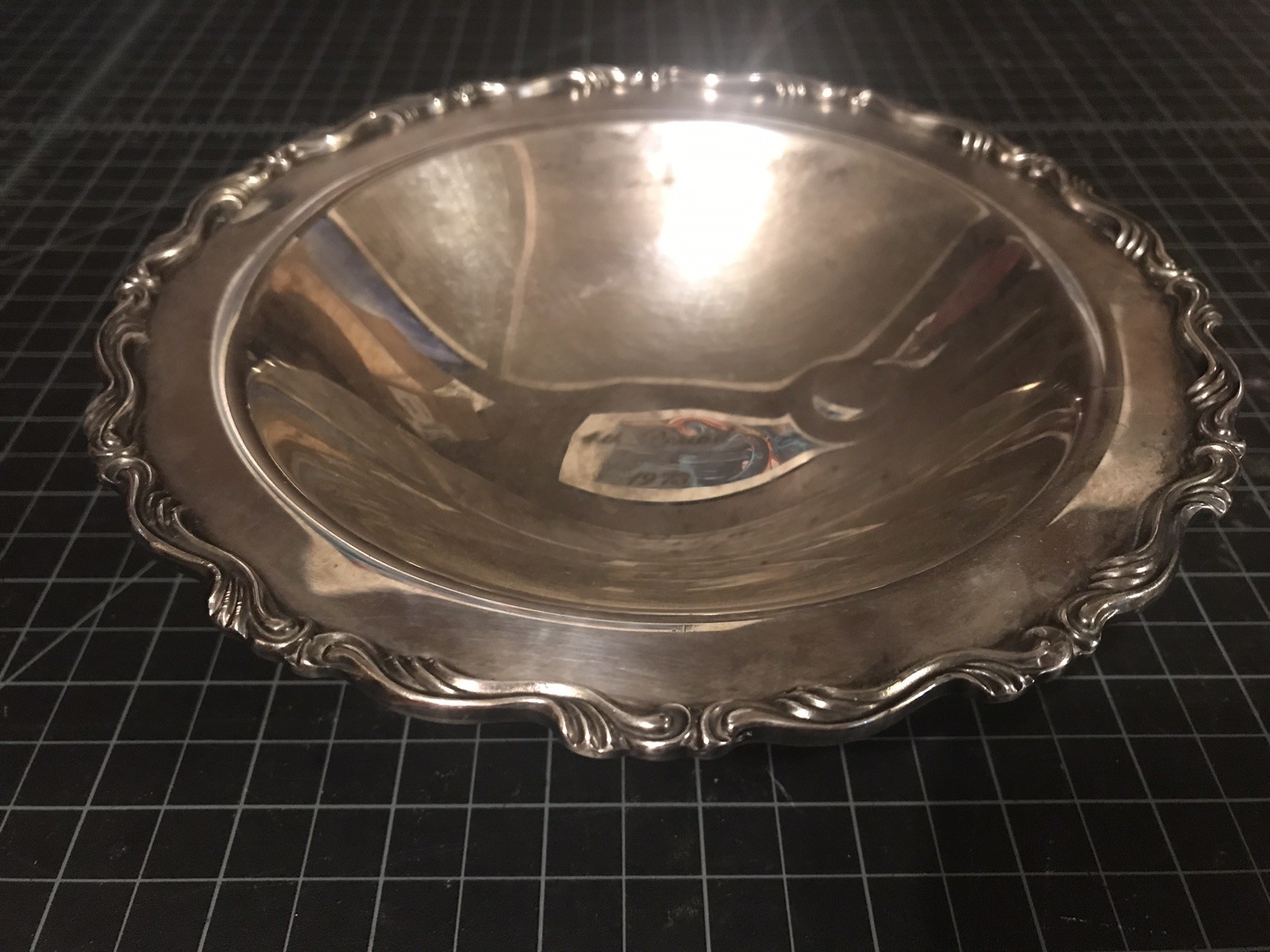 Vintage Unmarked Commerative Silverplate Footed Bowl, Inscribed From 1973