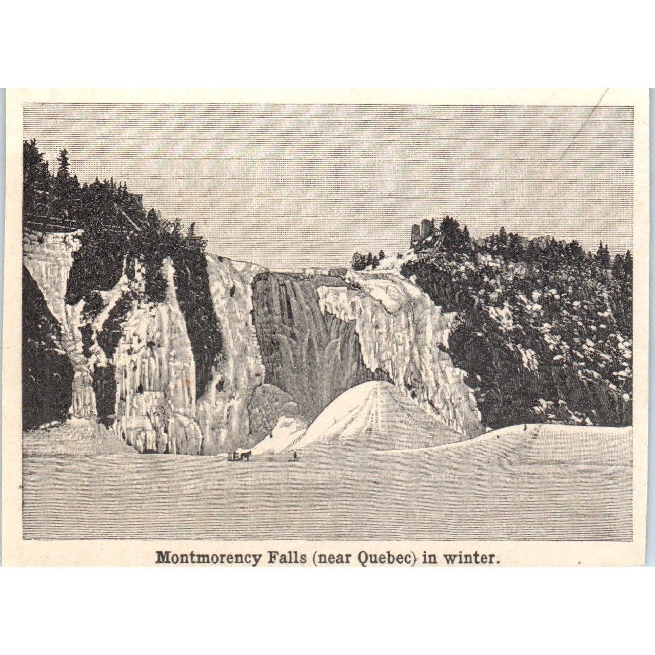 Montmorency Falls Near Quebec in Winter 1901 Engraving AF2-O1 Montmorency Falls Near Quebec in Winter 1901 Engraving AF2-O1