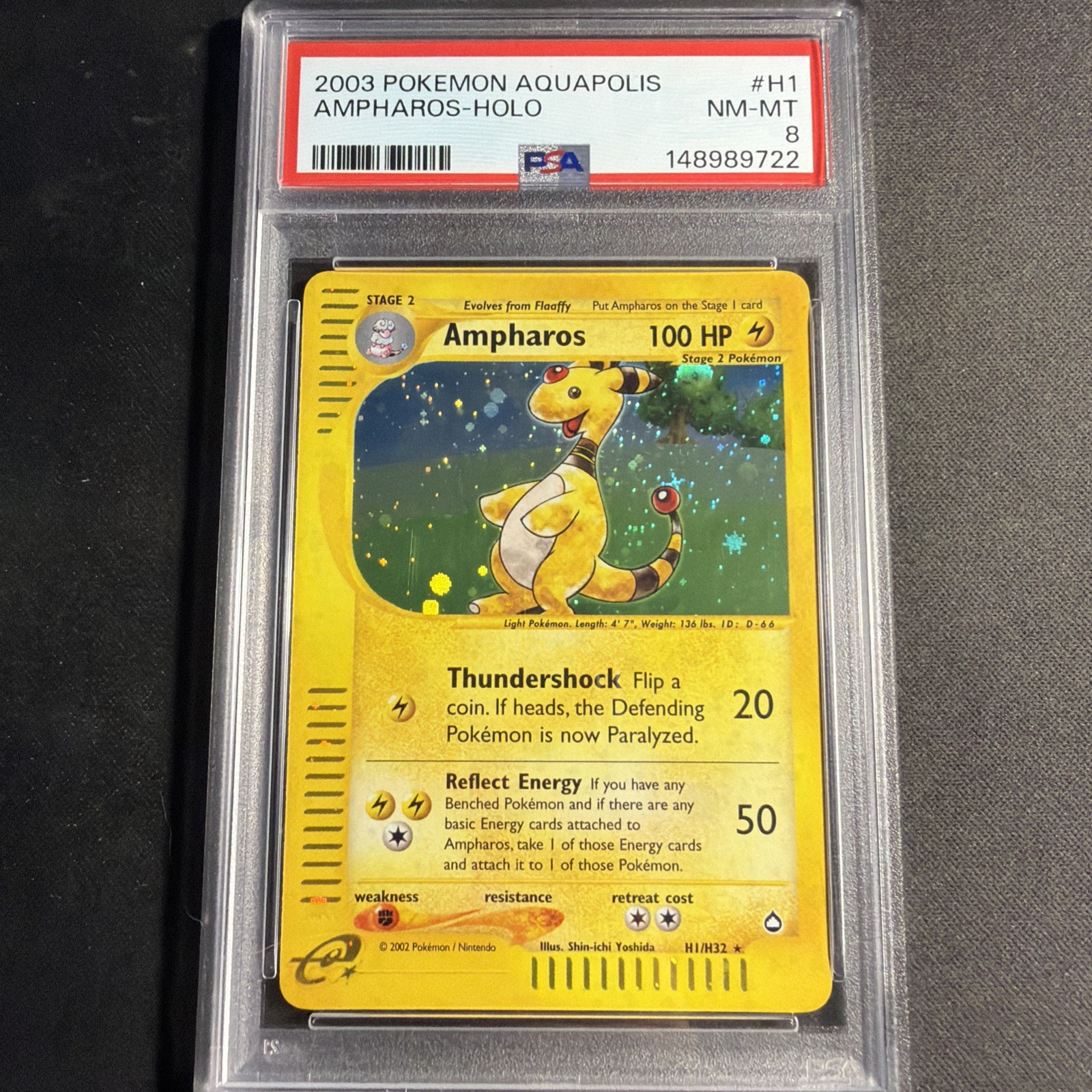 2003 POKEMON AQUAPOLIS #H1 AMPHAROS-HOLO PSA 8 2003 POKEMON AQUAPOLIS #H1 AMPHAROS-HOLO PSA 8