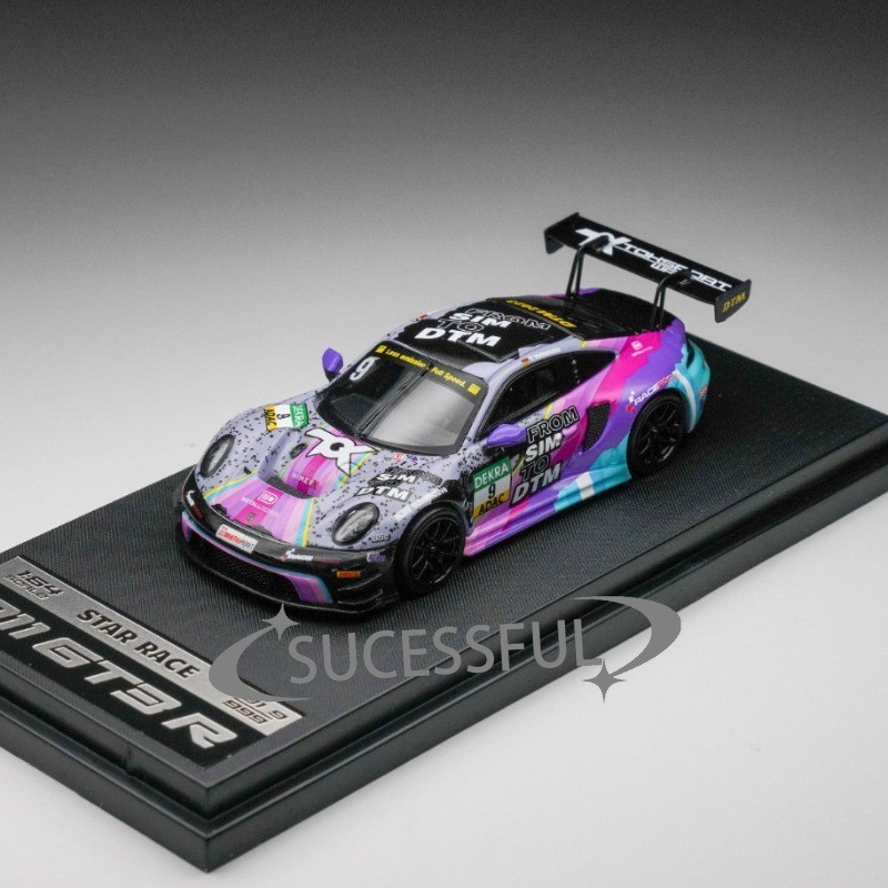 Star Race SR 1/64 Porsche 991 GT3 R DTM #9 Racing Diecast Alloy Car Model