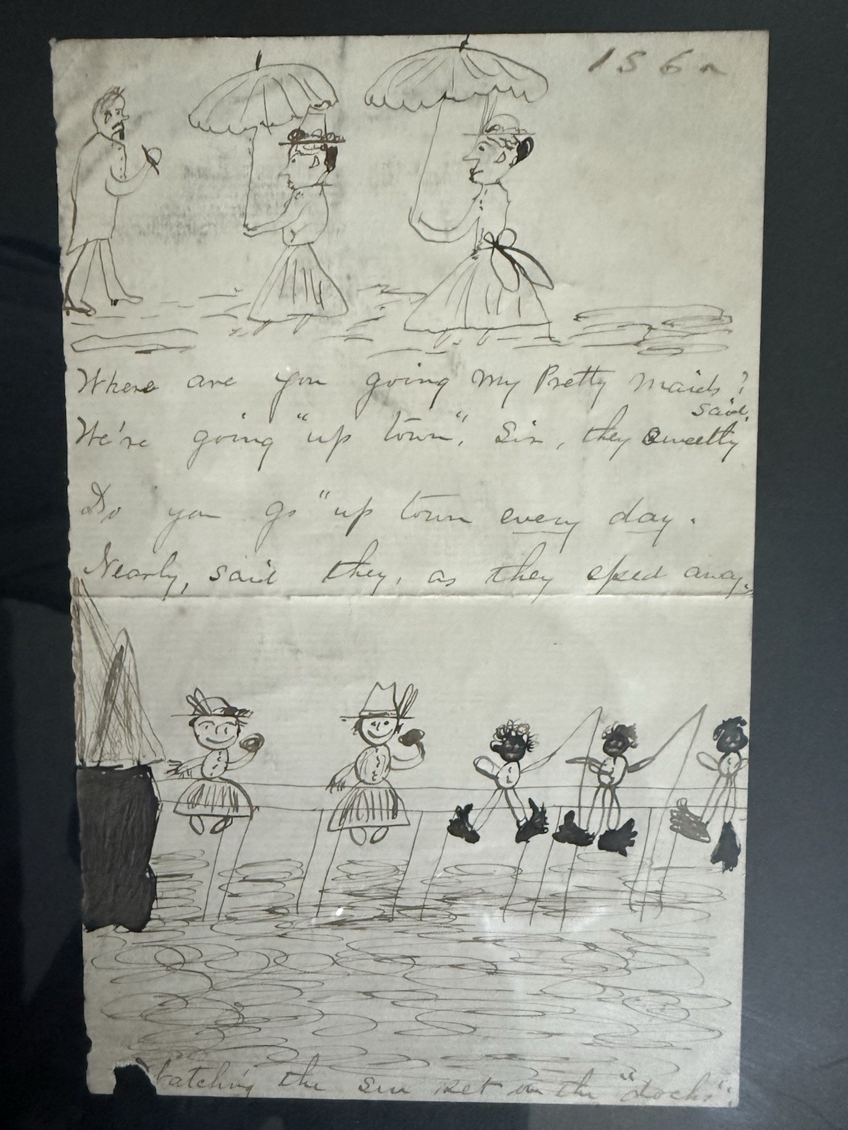 1862 Authentic Antique Original Drawings And Handwritten Verse. Rare Find.