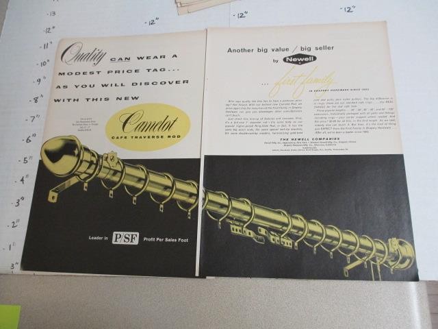 trade magazine ad 1964 NEWELL drapery hardware curtain rod Camelot Ogdensburg NY
