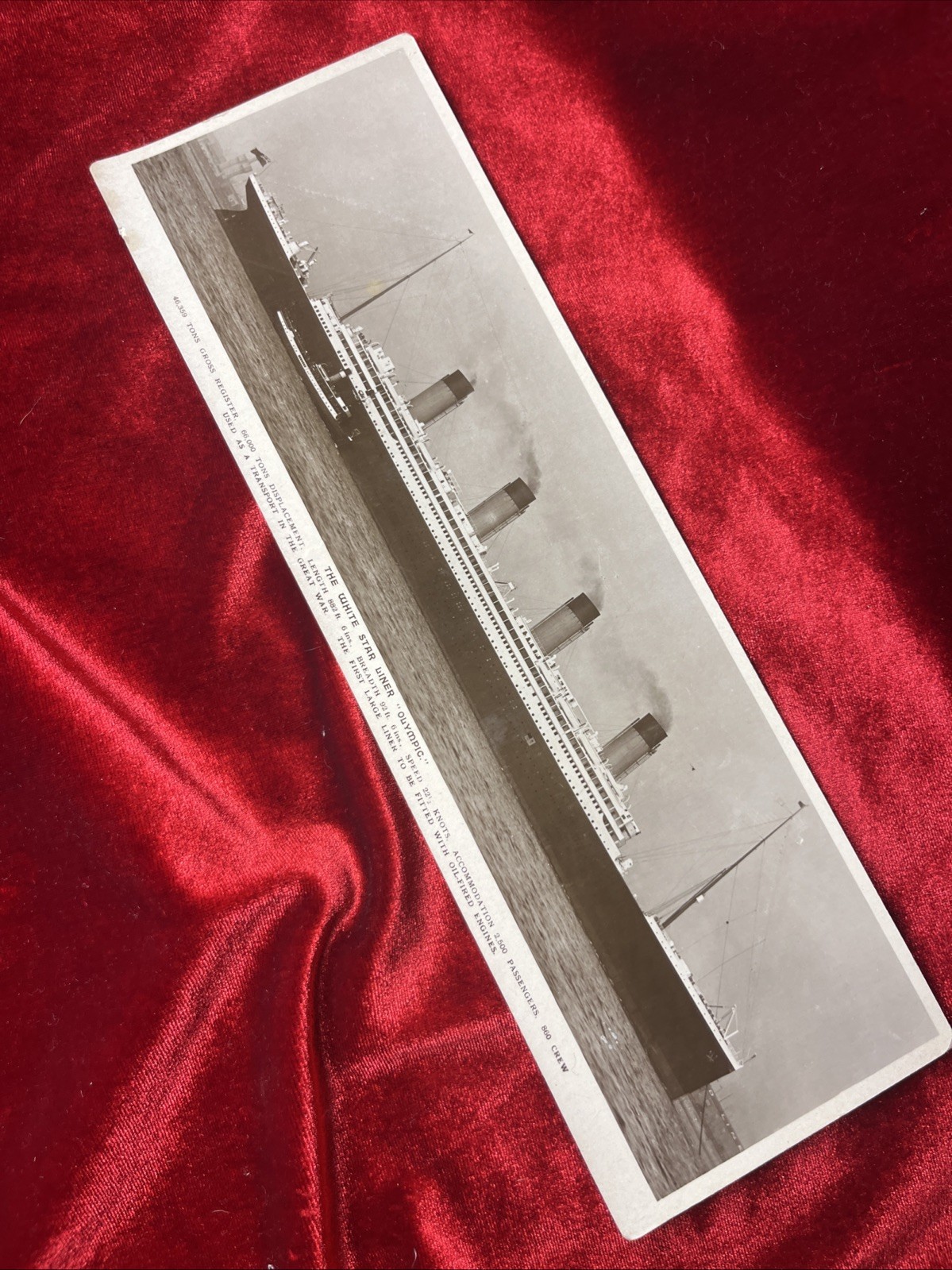 RMS Olympic Postcard Vintage White Star Line Unused Pre-1920 Book Post Era Long RMS Olympic Postcard Vintage White Star Line Unused Pre-1920 Book Post Era Long