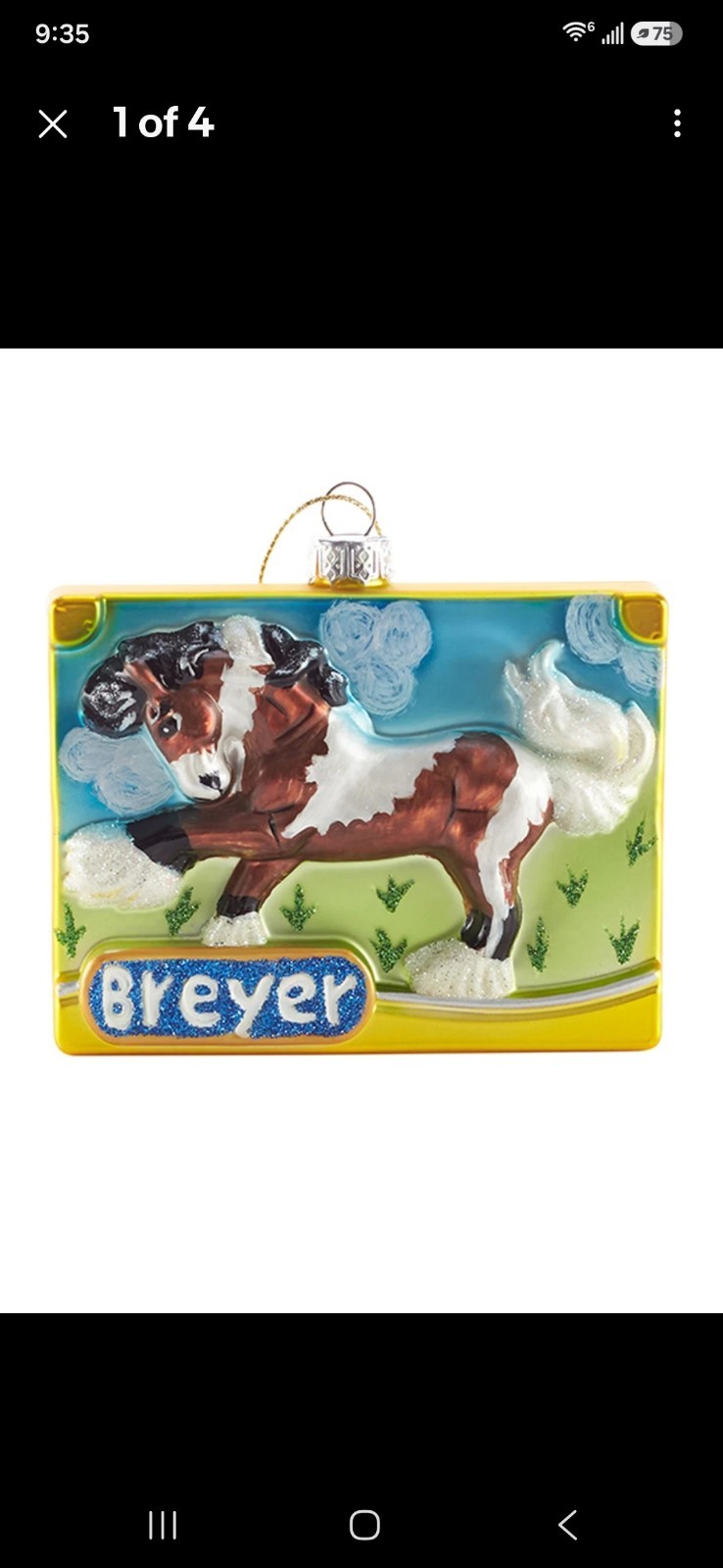 Breyer Horse Clydesdale 2025 Ltd Ed Holiday Collection Gift Blown Glass Ornament