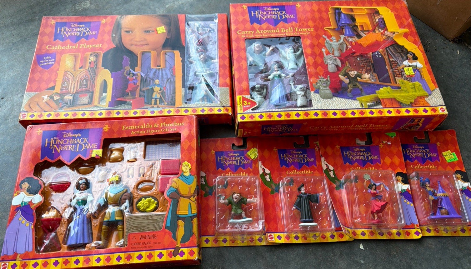 Vintage Disney Hunchback of Notre Dame Toy Lot Mattel 1996 Figures Playset Rare 