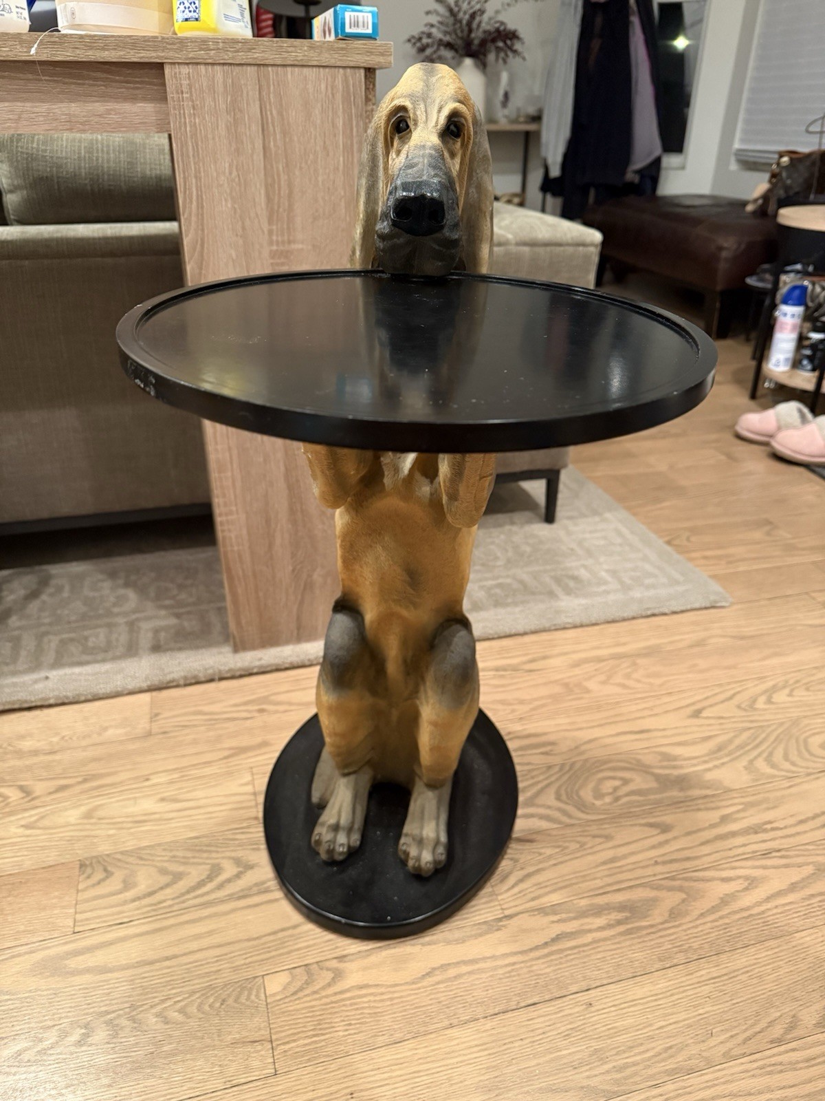1998 Bombay Company Sir Hawthorne Hound Dog Butler Serving Tray Vintage