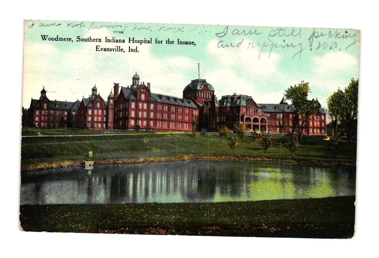 Vintage Woodmere Southern Indiana Hospital Postcard Evansville 1909 Vintage Woodmere Southern Indiana Hospital Postcard Evansville 1909