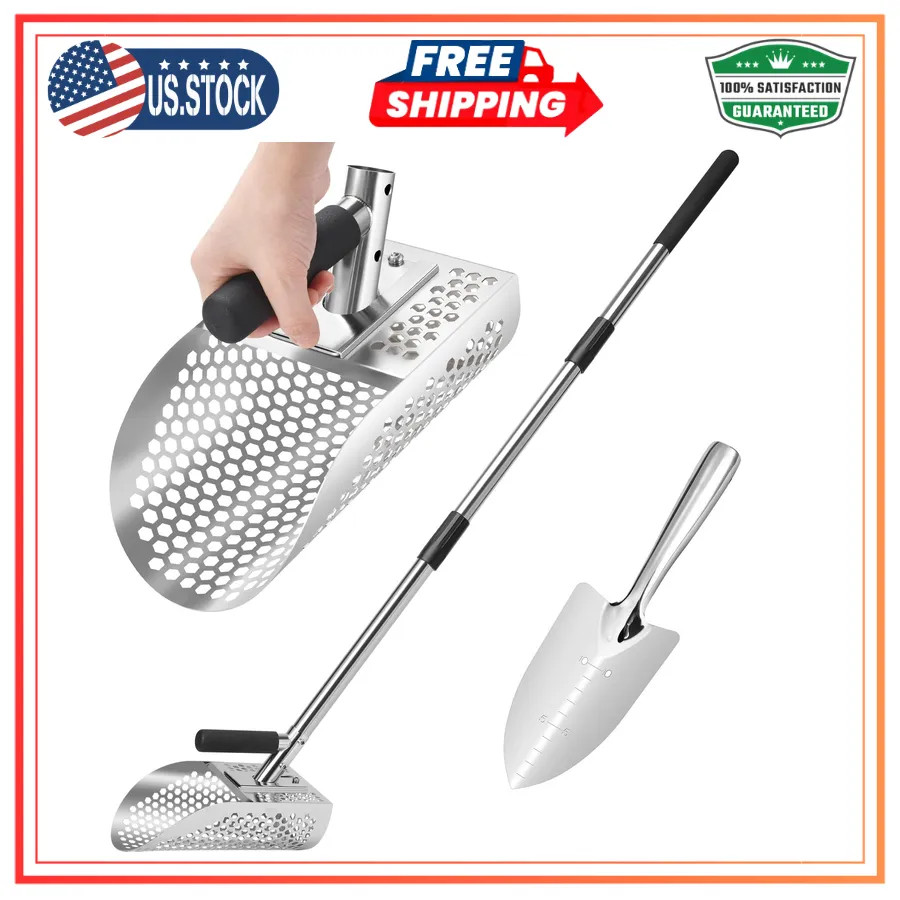 Gadfish Stainless Steel Sand Scoop for Metal Detecting Underwater Treasure Hunt