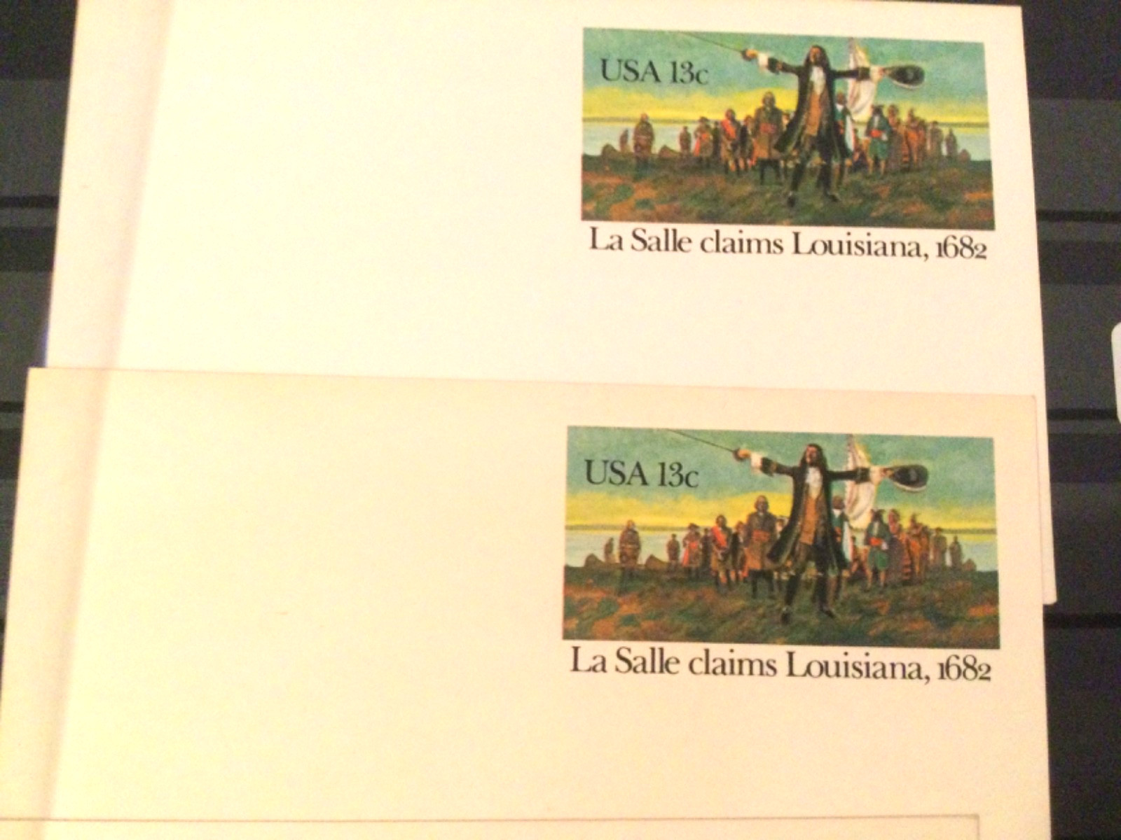 2 Vintage Postcard- La Salle 13c stamp