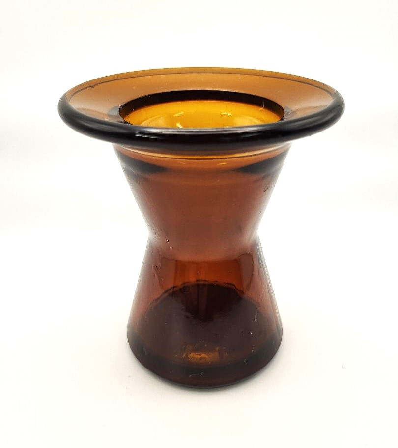 DANSK Amber Glass Candle HOLDER Vase MCM IHQ Jens Quistgaard