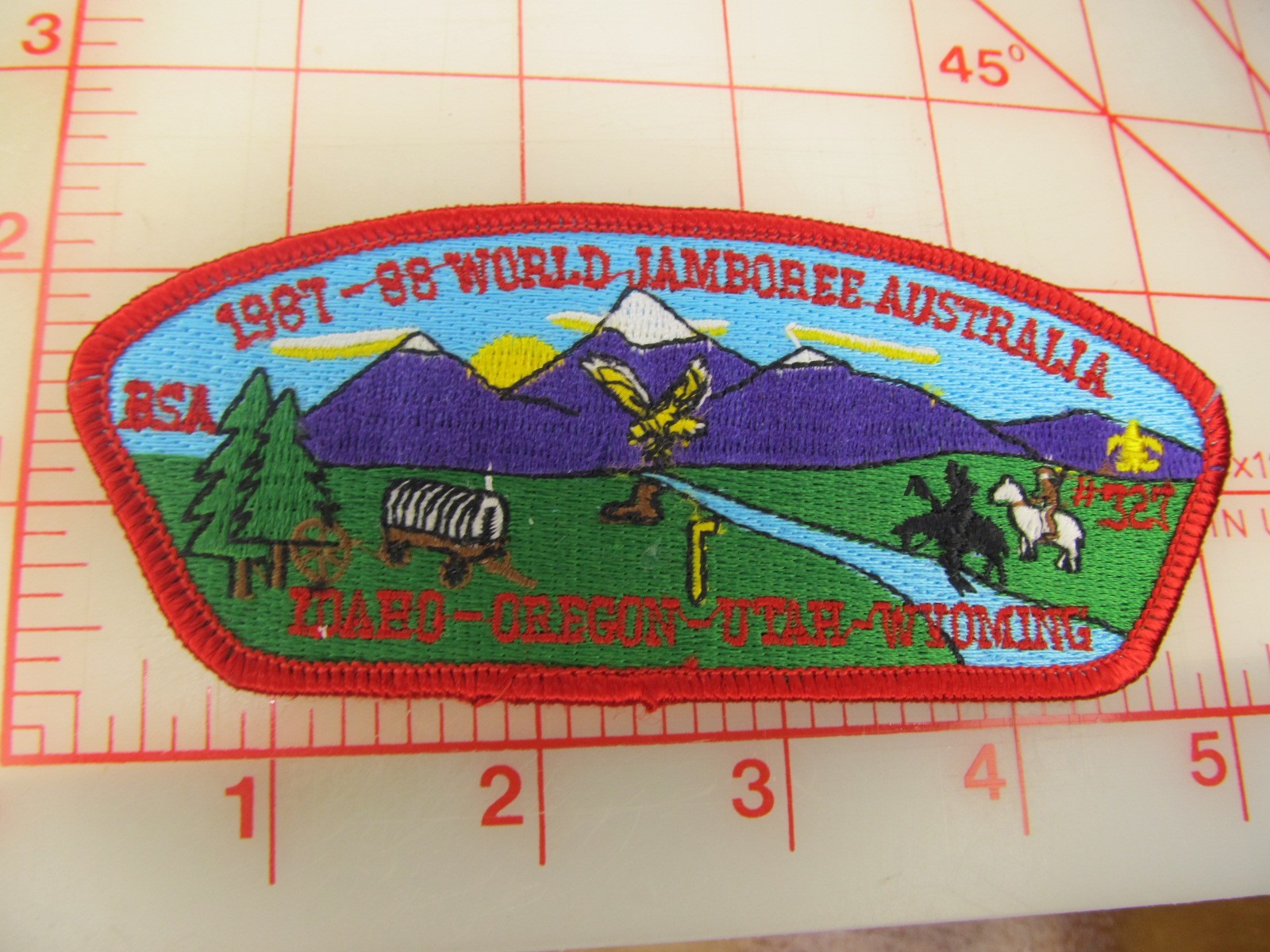1987 - 88 World Jamboree collectible Unit 327 JSP Idaho-Oregon-Utah-Wyoming (o4)
