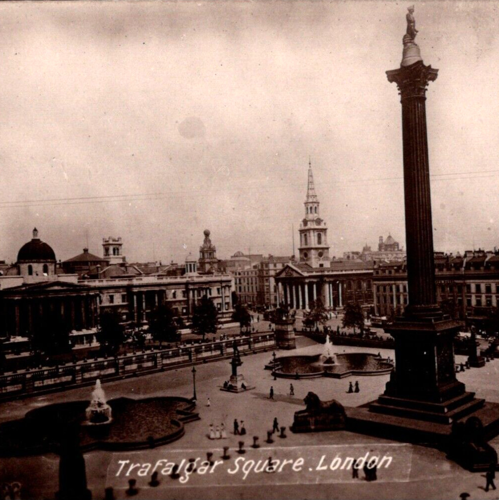 Trafalgar Square London England 1910s RPPC Postcard Valentine's XL Series Trafalgar Square London England 1910s RPPC Postcard Valentine's XL Series