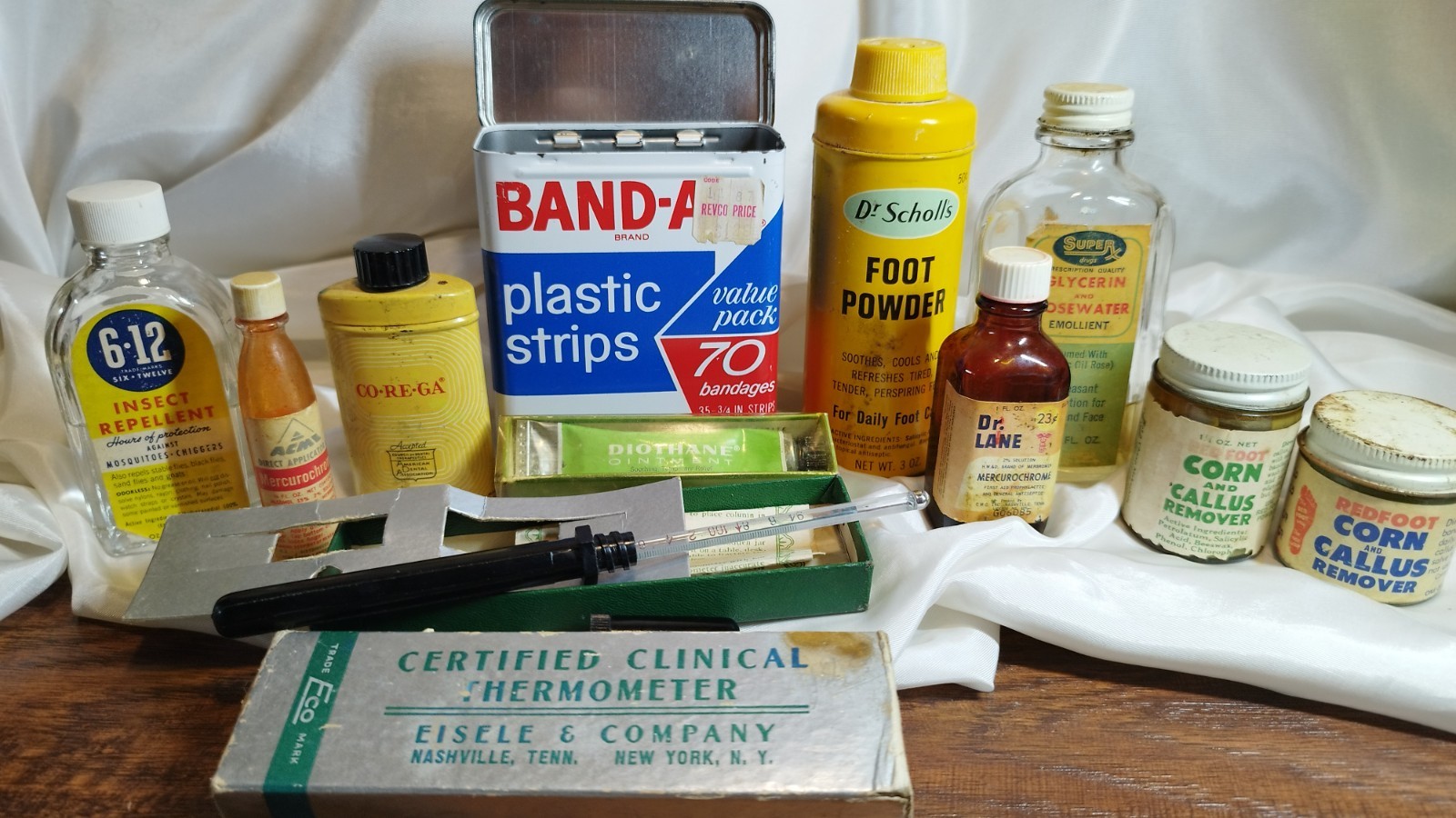 Vintage Apothecary Store Advertising Lot 11 Medicine Cabinet Tins Glass Bottles Vintage Apothecary Store Advertising Lot 11 Medicine Cabinet Tins Glass Bottles