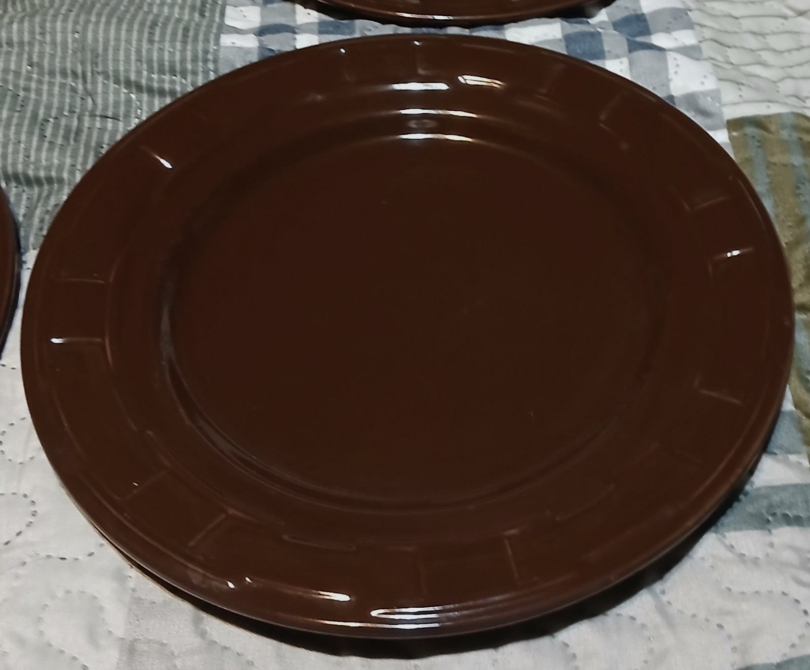 Longaberger Woven Traditions Chocolate Brown 10” Dinner Plate 1 left