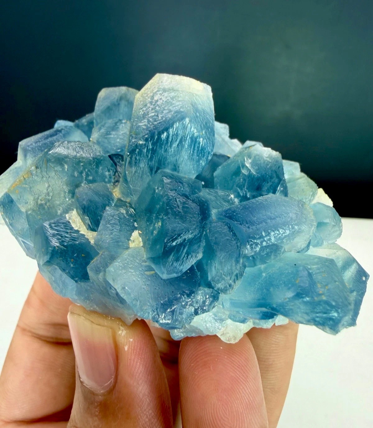 Rare Blue Celestine Crystal Cluster Specimen 1144 Carats  @ Minerals