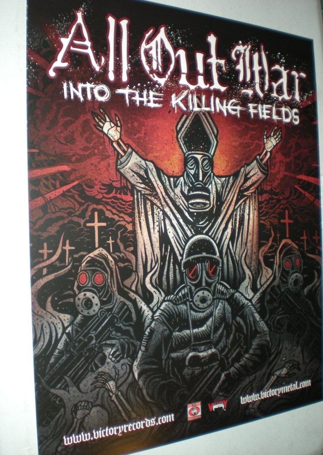 Poster - All Out War into the killing fields 2010  the band metal