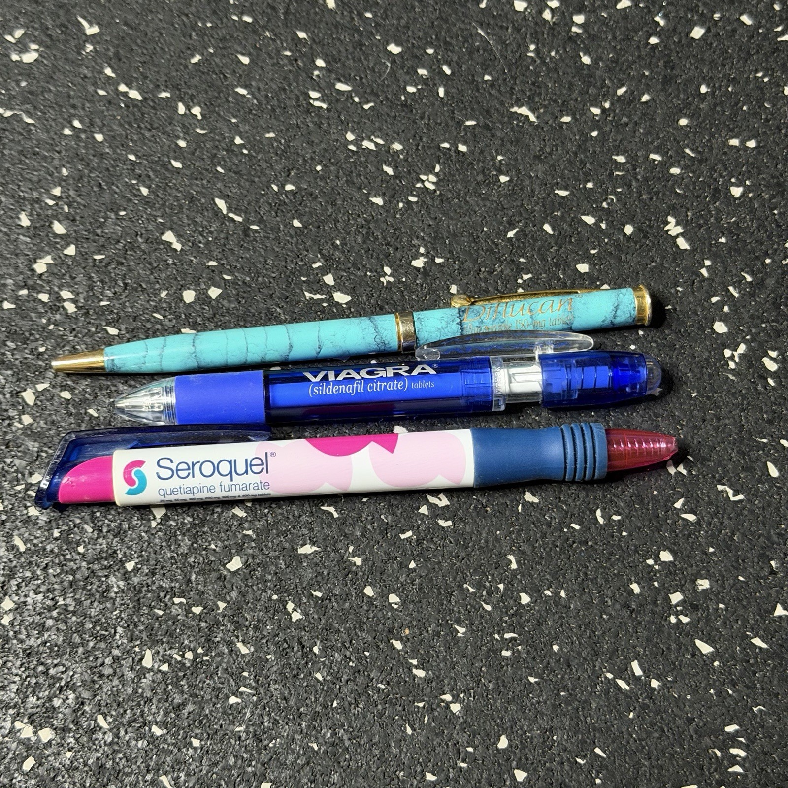 NOS Vintage Drug Rep Pens VIAGRA SEROQUEL DYFLUCAN Promo ALL WORK