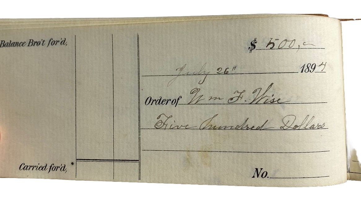 Antique 1890s Balanced Checkbook