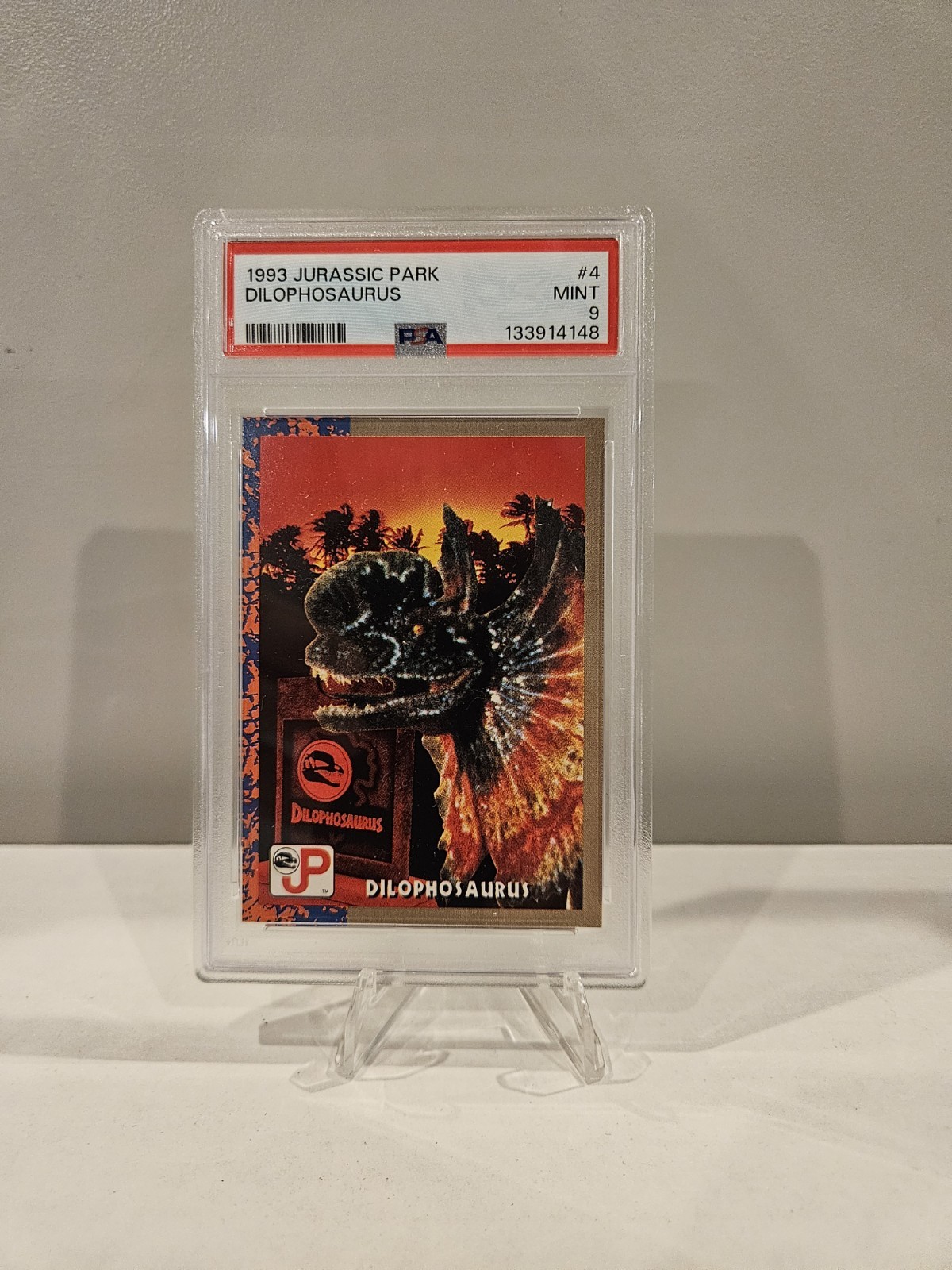 1993 Topps Jurassic Park Dilophosaurus #4 PSA 9