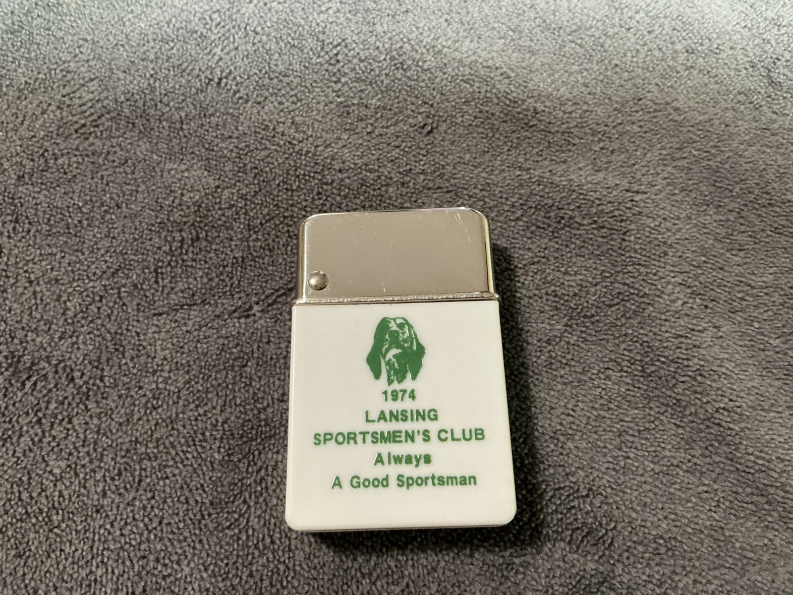 Vintage Bowers Plastic Case Lighter - Unfired  - Lansing Sportsmen’s Club 1974