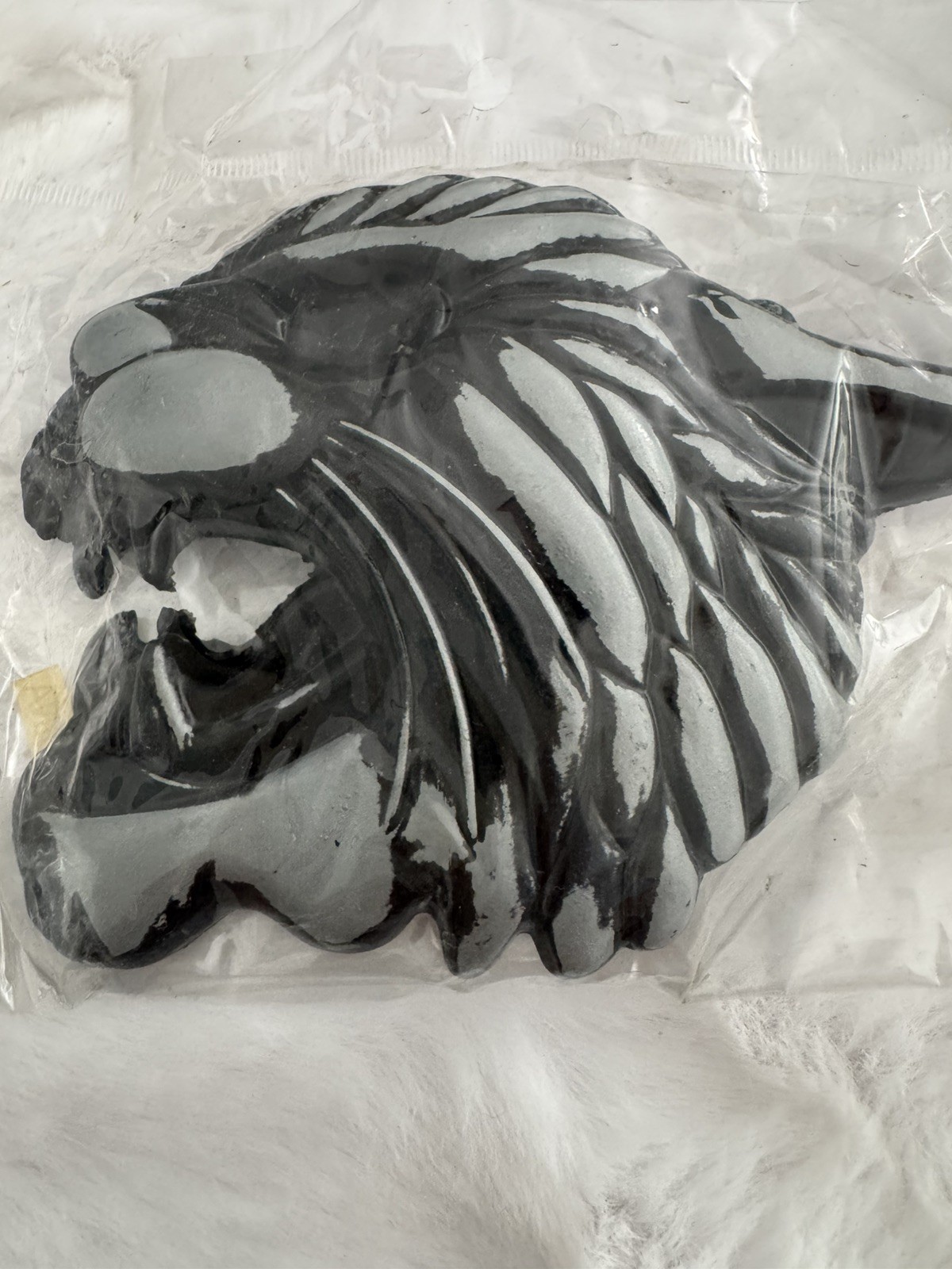 Gorgeous Lion Tiger Head Black Metal Belt Buckle New Never Used