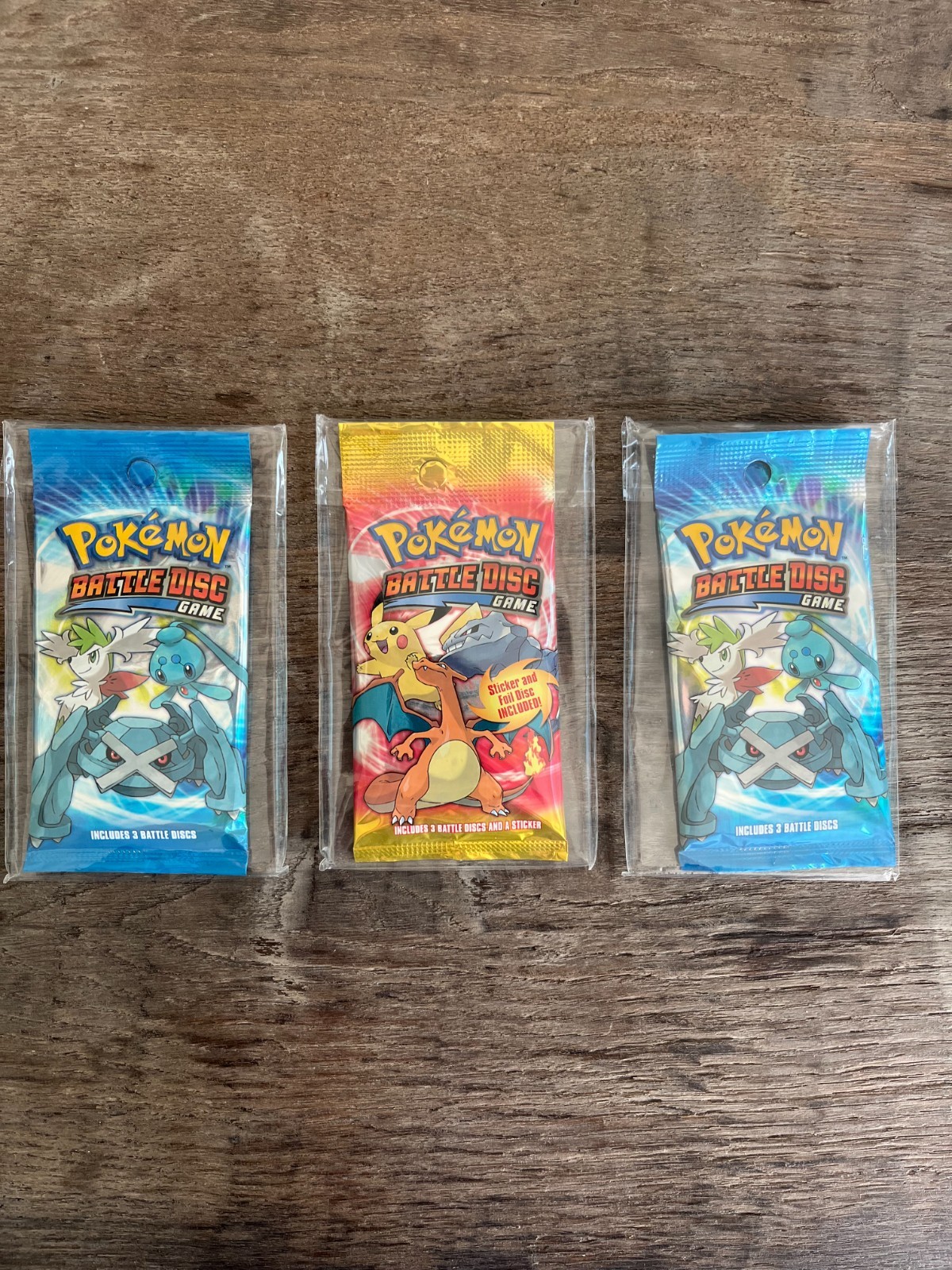 3x PACKS - POKEMON 2011 VINTAGE BATTLE DISCS  - SEALED RARE COLLECTABLE