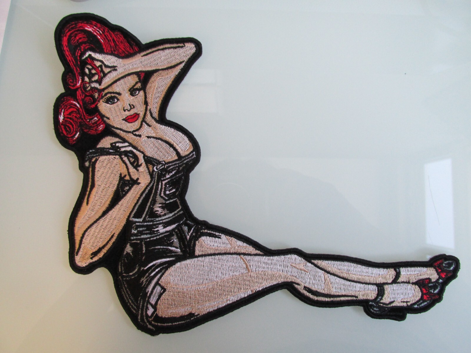 Sexy Woman Embroidered Bike Patch 8*10 Inch