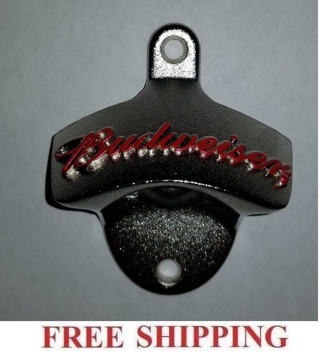 BUDWEISER STATIONARY WALL MOUNTED BEER BOTTLE OPENER NEW
