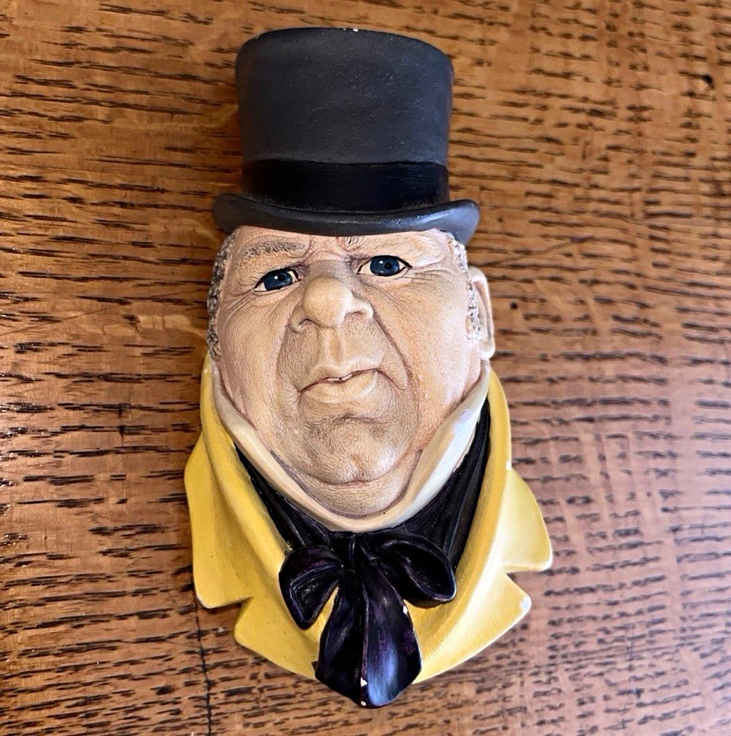 Vtg 1964 Bossons England Mr Micawber Chalkware Head Wall Hanging Charles Dickens Vtg 1964 Bossons England Mr Micawber Chalkware Head Wall Hanging Charles Dickens