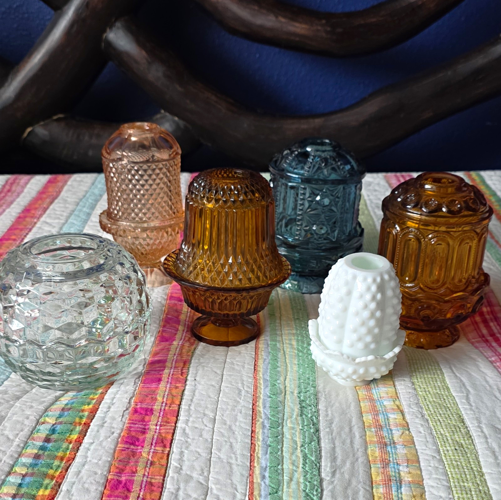Six Complete Vintage Fairy Lights No Chips or Cracks - All in Perfect Condition