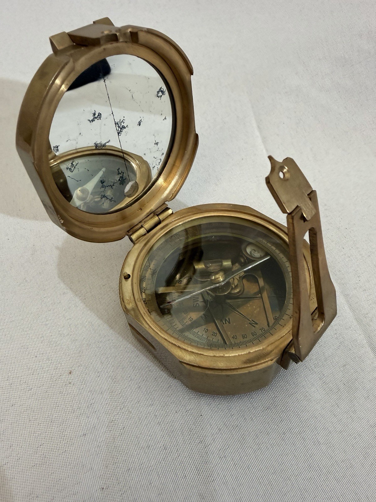Vintage Brass Natural Sine Surveyor Pocket Transit Compass Clinometer