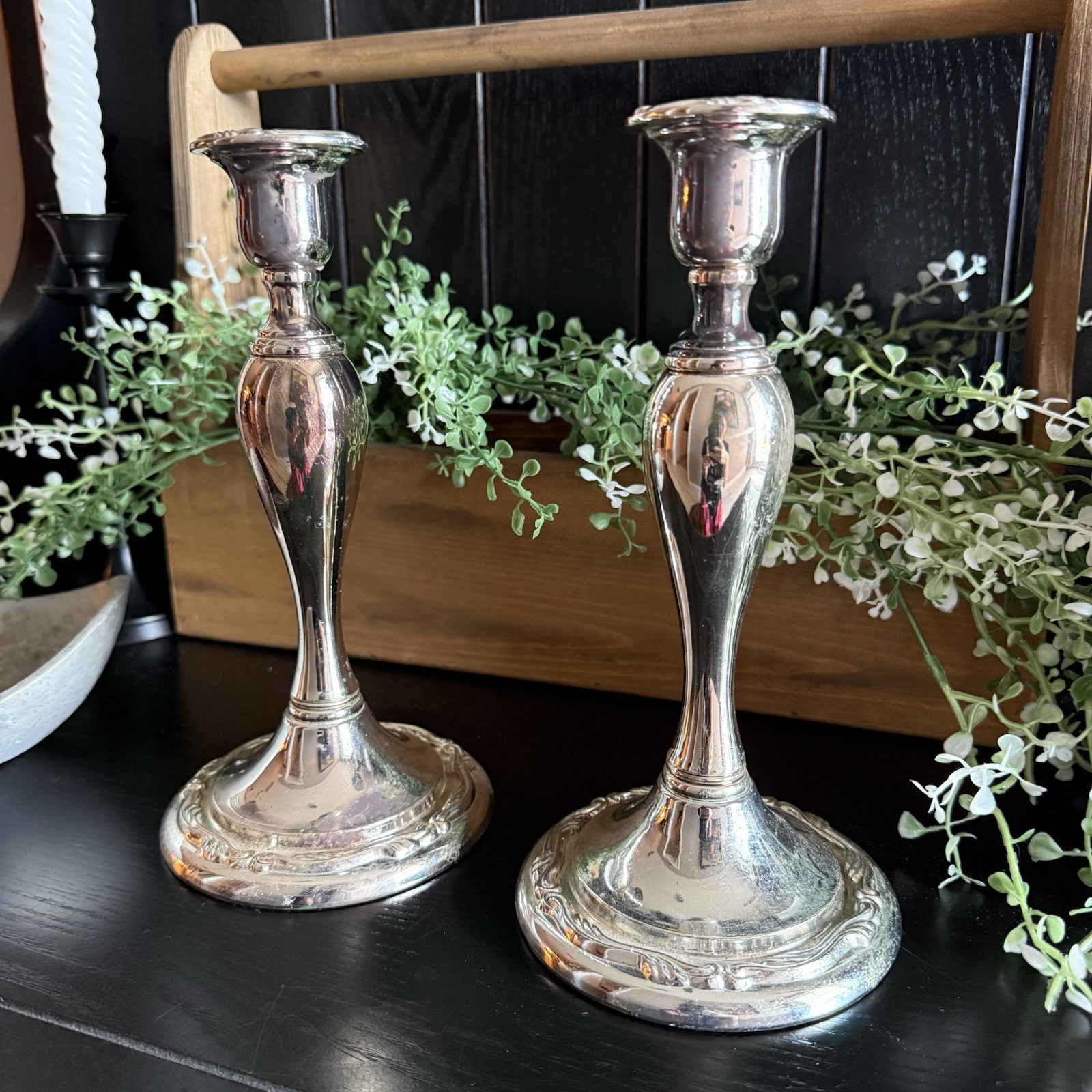 Vintage Oneida Silverplate Royal Provincial Candlestick Holders set of 2 Heavy