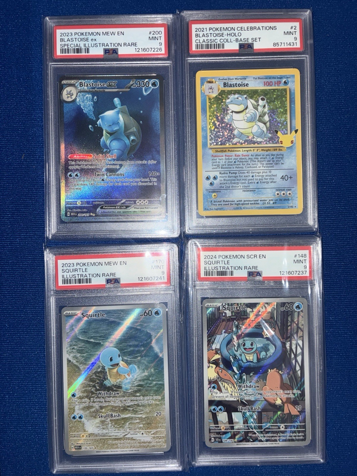 2023 POKEMON MEW 151 BLASTOISE SIR & 25th Celb , Squirtle Ill Rare PSA 9 *Set 4