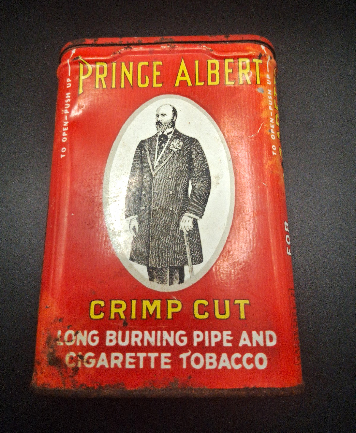 Prince Albert Crimp Cut Long Burning Pipe & Cigarette Tobacco Tin