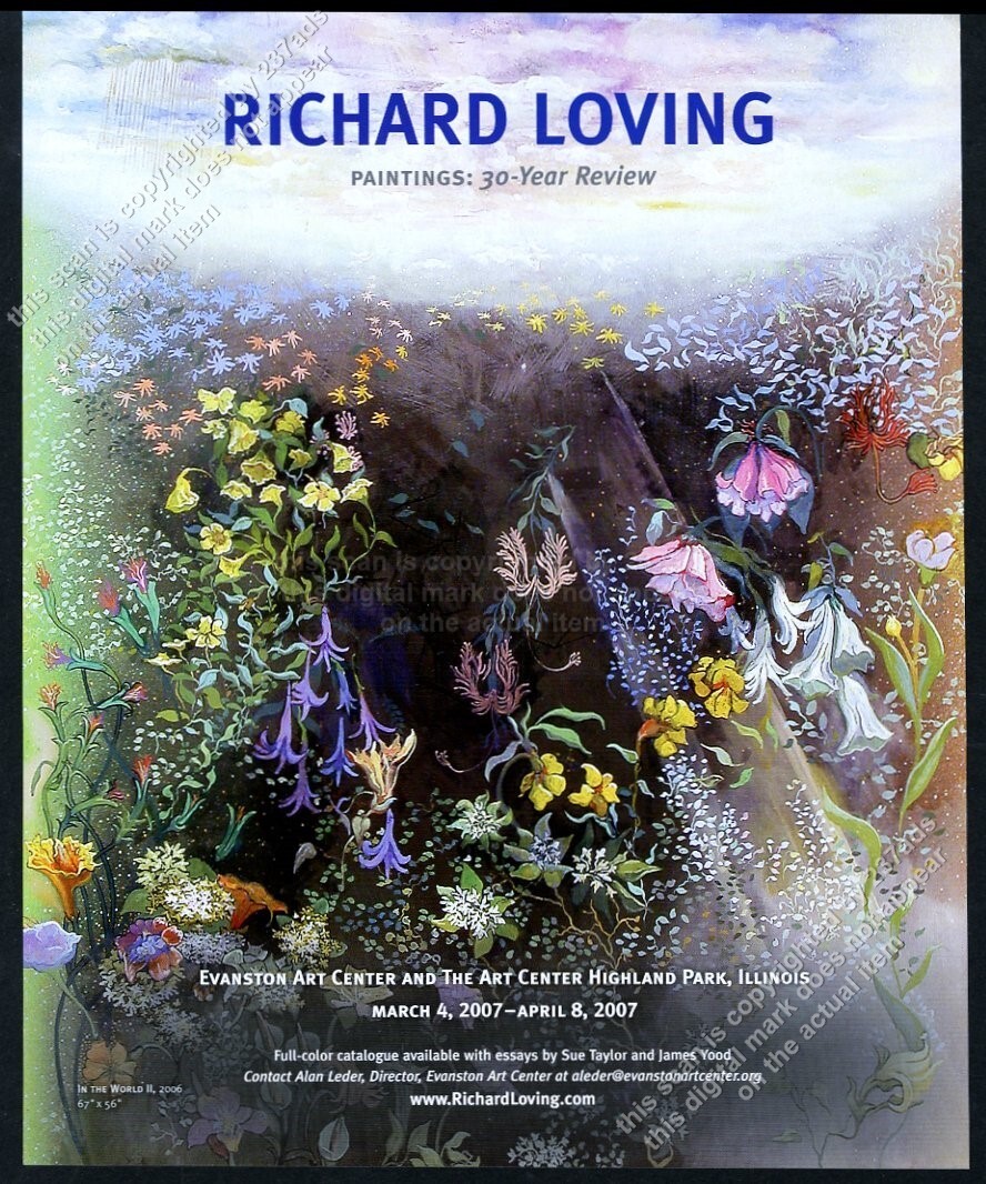2007 Richard Loving flowers painting Evanston art show vintage print ad