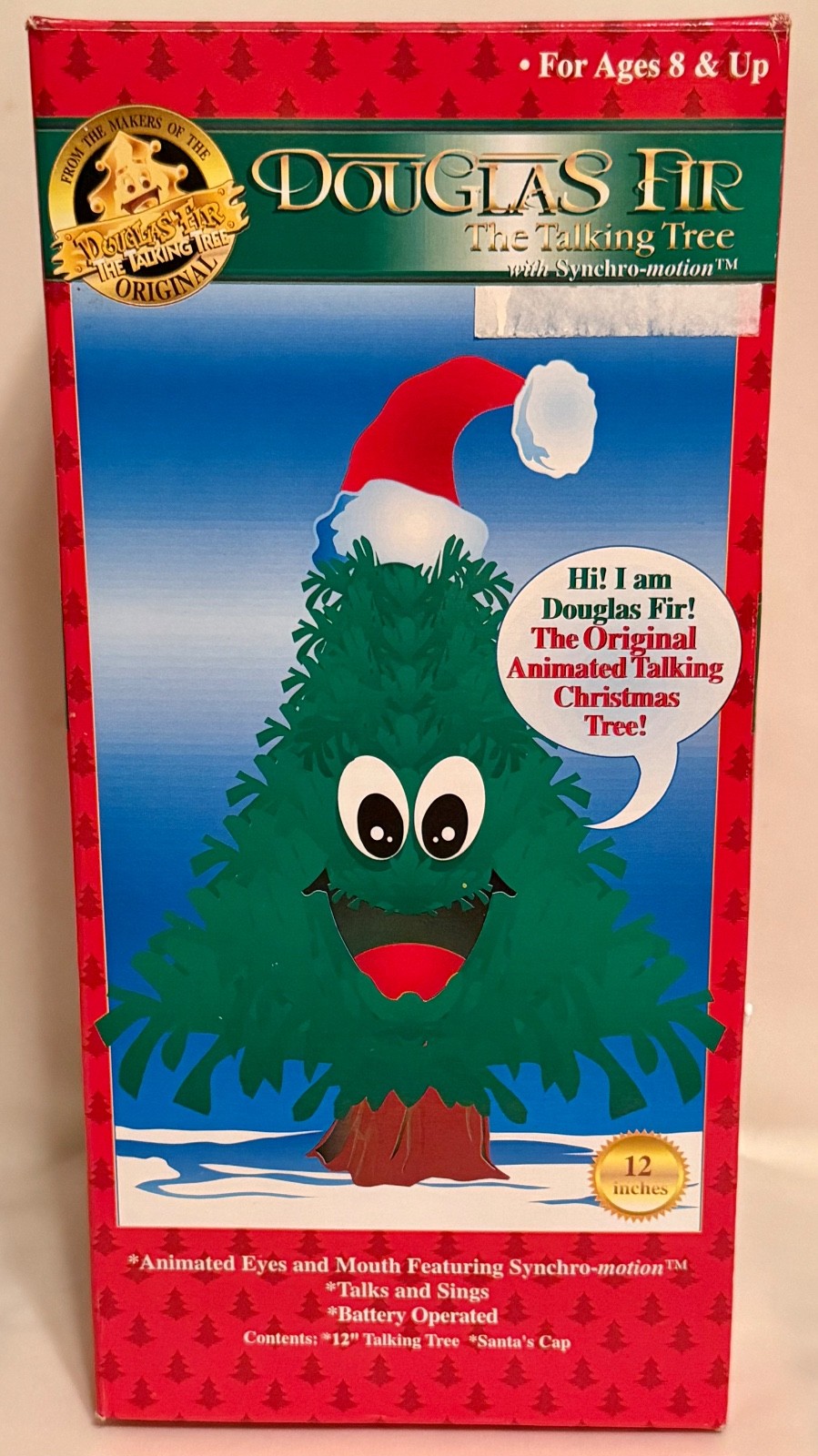 VINTAGE 1997 GEMMY DOUGLAS FIR TALKING CHRISTMAS TREE - ANIMATED, SOUND - NEW